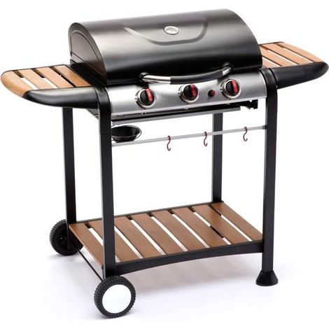 Barbecue a gas 3 fuochi completo di carrello e accessori barbecue da giardino a gas (1/2)
