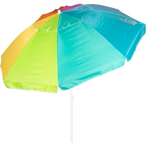 62403 Parasol de Plage Anti-Vent 240 cm, 8 Baleines en Fibre, Protection UV50, inclinable, Ventilation Max+Air, mât en métal 28/32 mm, Tissu Oxford 90 g, avec Housse (1/5)