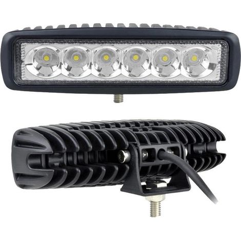 Faretto 18W 6 LED 12V Luce Fredda 6000K 60° IP67 per FUORISTRADA BARCHE 1770lm (1/4)