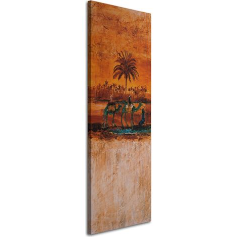 Tableau sur toile Palmiers Camel Désert 30x90 (1/5)