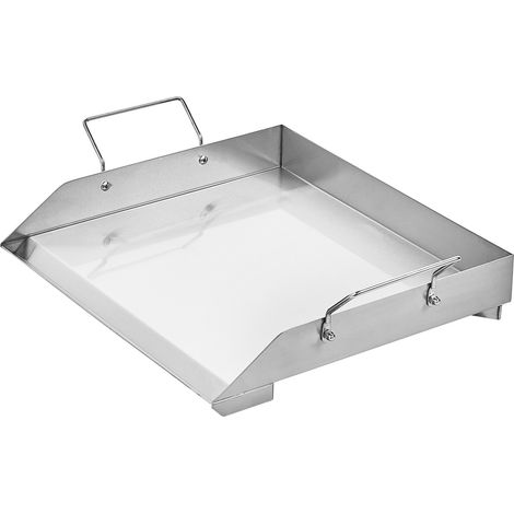 Mophorn Grillplatte aus Edelstahl mit rechteckigem Design (448 x 370 mm), vielseitige flache Oberfläche für Gasgrills, ideal für BBQ, Teppanyaki, ausgestattet mit praktischen Griffen (1/5)