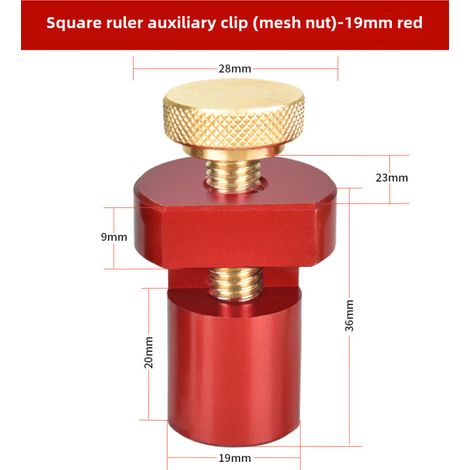 butée de table à tenon carré auxiliaire, gabarit d'escalier, butée de table pour travail du bois, Φ20mm/Φ19mm (rouge Φ19mm) (1/5)