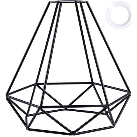 Metal Lampshade Retro Black Lampshade for Kitchen Dining Room Bedroom Hallway (Black)
