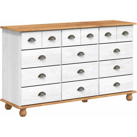 Maison Exclusive - Cassettiera ASKIM Bianco 79 x 40 x 133,5 cm Pino massello