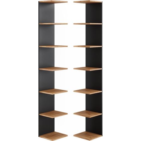 Étagère murale Paolo, Anthracite, 28x190cm Lot de 2, Vicco