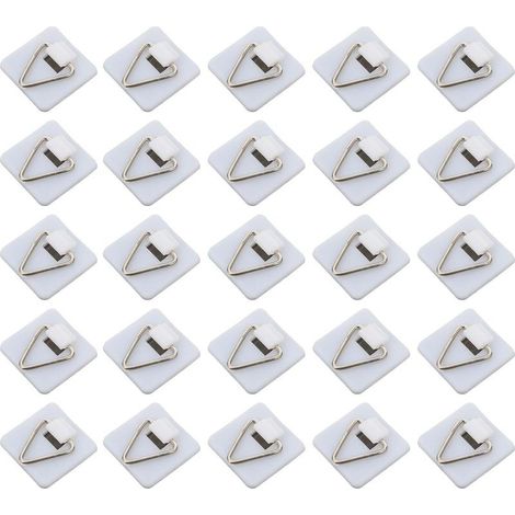 50pcs White Adhesive Wall Hooks for Photo Frames and Pictures, Self-Adhesive, Strong Load Capacity, Made of PP and Iron, Home (1/5)
