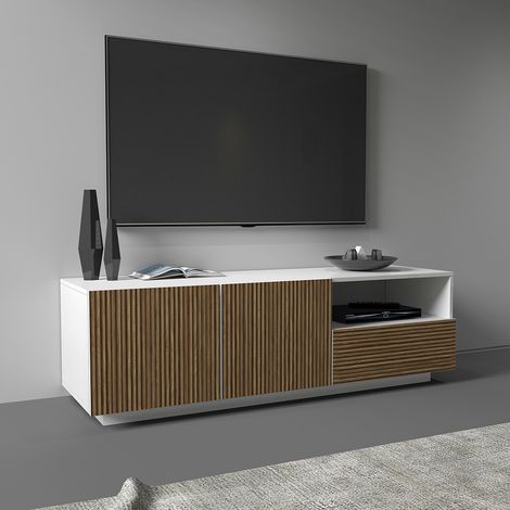 Meuble TV moderne 150 cm blanc mat/chêne clair Costarica (1/5)