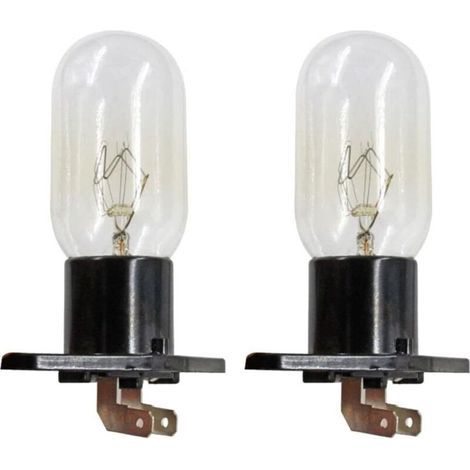 Confezione da 2 lampade per forno a microonde Z187 240V 25W 6,3mm compatibili con molti modelli. (1/5)