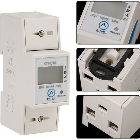 220 V 10(40) A Digitaler 1-Phasen-2-Draht-2P-DIN-Schienen-Stromzähler, elektronischer kWh-Zähler (1/5)