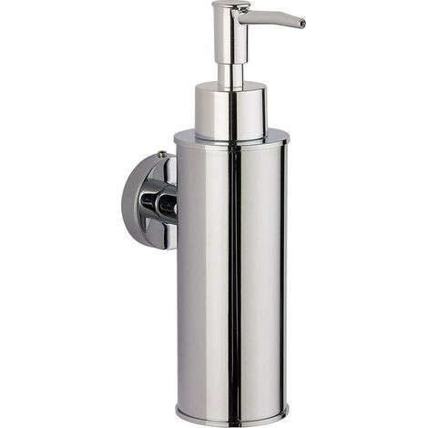 304 Stainless Steel Wall Mounted Soap Dispenser for Decoration (Round, Chrome) (1/5)