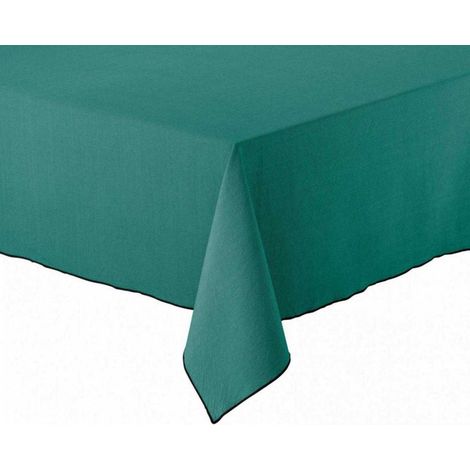 Nappe en coton recyclé Grace 140 x 250 cm Paon