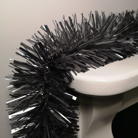 2m x 15cm Chunky & Fine Mix Christmas Tinsel Garland in Matt Graphite (1/5)