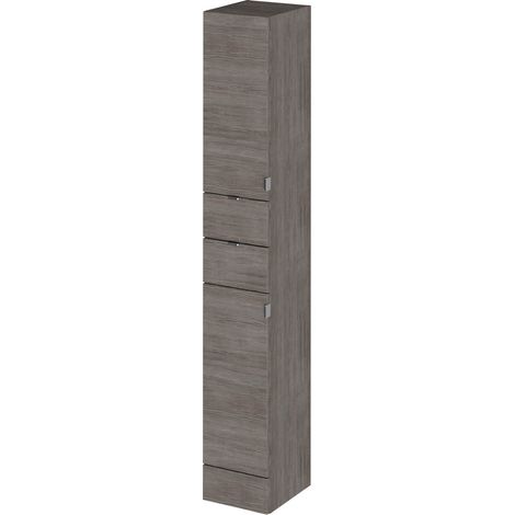 Hudson Reed Fusion Tall Tower Unit 300mm Wide - Anthracite Woodgrain (1/4)