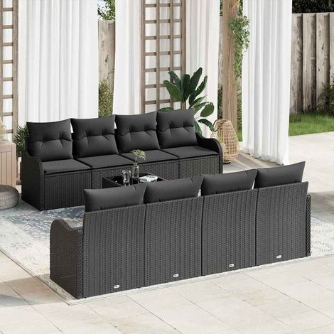 Gartensofa-set Schwarz 55 x 55 x 37 cm Poly-Rattan