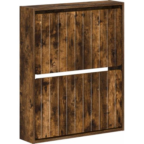 Wall-Mounted Shoe Cabinet ZWOLLE 71 x 17 x 86 cm Smoked Oak vidaXL (1/5)