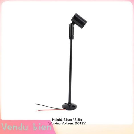 HURRISE Mini bijoux Showcase Display Light LED Riser Bijoux Vitrine Spot DC12V Spot Vertical deco spots Lumière chaude noire (1/4)