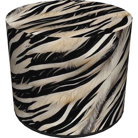 Puf impermeable Codura para hogar y jardín - Nuevo estampado de cebra, elegante, cómodo, estable, con cremallera, 40 cm, Bertoni (1/5)