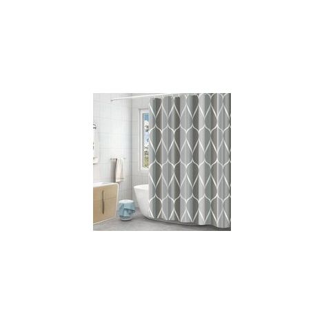 Tenda da doccia antimuffa, 180x180 cm, tessuto in poliestere, impermeabile, grigia (1/4)
