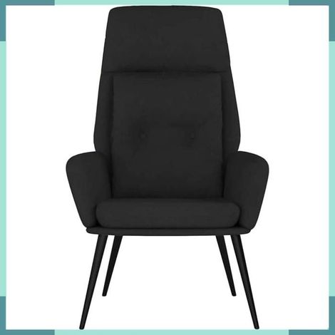 341283 Chaise de relaxation Noir Similicuir daim (1/5)