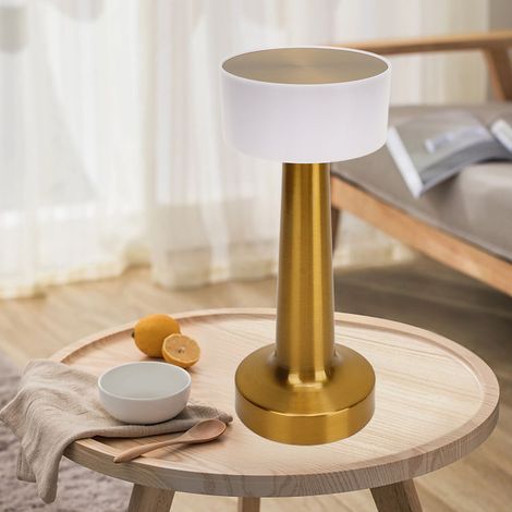 Lampe de table rétro en métal, lampe tactile rechargeable USB, lampe de chevet créative pour bar/KTV/hôtel/café, lampe de table en métal, taille 20, trois couleurs tactiles - rechargeable (1/5)