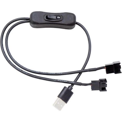 Câble adaptateur d'alimentation USB vers 3/4 broches PWM 5 V pour ventilateur de boîtier, connecteur adaptateur pour ventilateur de boîtier. (1/5)