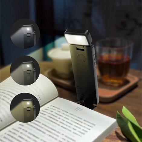 Lampe de lecture, Lampe de lecture rechargeable, Lampe LED pour signets avec 3 couleurs ambrées et gradation progressive pour les amateurs de livres, les enfants, Rose Marron (1/5)
