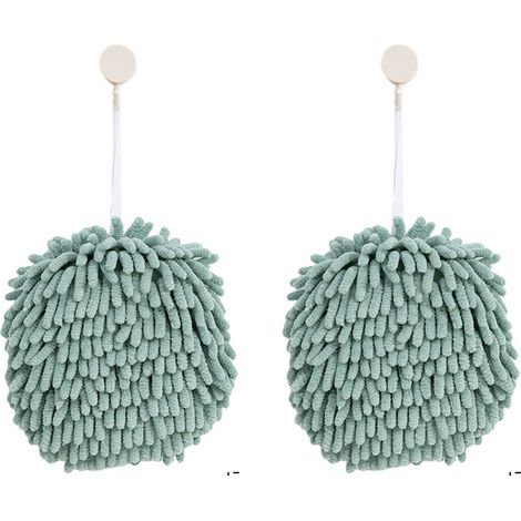 Serviette De Main En Chenille - Microfibre Douce Et Absorbante - Pour Cuisine Et Salle De Bain - Lot De 2 (1/5)