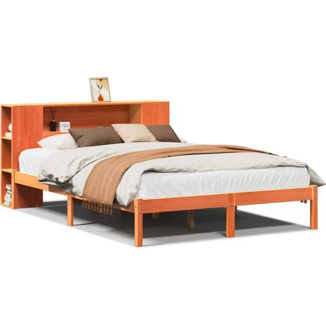 Maison Exclusive - Letto Libreria senza Materasso Marrone Cera 140x190 cm in Pino