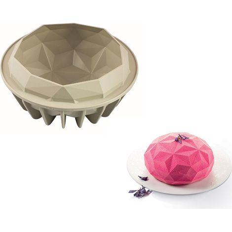 silikomart  Stampo in Silicone per Torta Moderna GEMMA, Antiaderente, Confezione da 1 Stampo per Dolci, 3D Design, Ø 180 h 90 mm, Volume 1590 ml, Made in Italy (1/5)