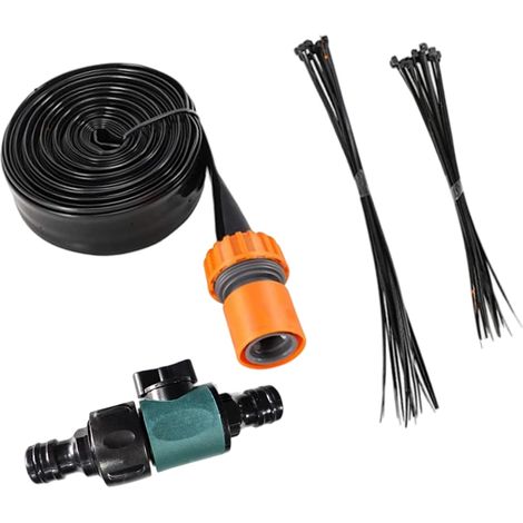 Kit de tuyau d'arrosage en PE anti-fuite — Tuyau de 12 m + vanne de régulation d'eau — Idéal pour l'arrosage du jardin