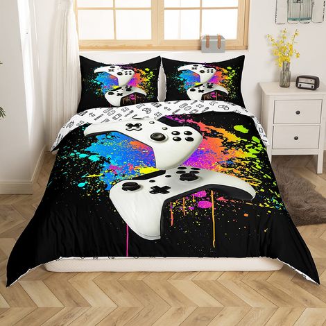 Housse de couette 135 x 200 cm - Motif cerf - Pour adolescentes et filles - Planche en bois rustique - Pour lit - Pour chambre d'adolescent, ferme, chambre à coucher, décoration d'arbres, branches et (1/5)