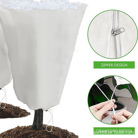 Voile Hivernage Plante, Lot de 2 Housse d'hivernage pour Plantes en Pot, 120 x 180cm Contre Le Froid et Le Gel, 60g/m² bâche Protection Arbustes Couverture Cloche Potager Tomate Voile de Forcage (1/5)