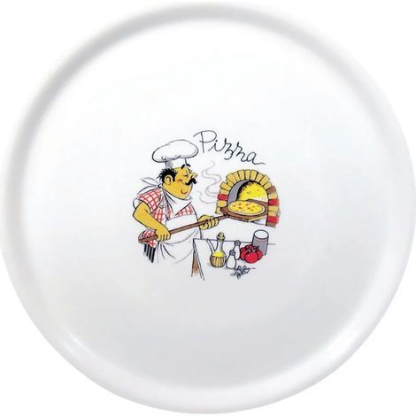 Assiette à Pizza 310 mm - Décor Chef - Lot de 6 - Saturnia (1/2)
