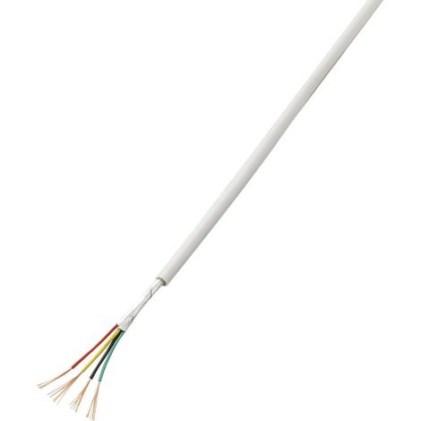 TRU COMPONENTS 1567174 Cavo per allarmi LiYY 4 x 0.22 mm² Bianco 50 m
