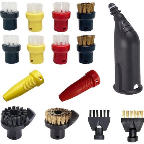 Set di accessori da 15 pezzi adatto per pulitore a vapore Kärcher,Compatibile con EasyFix SC1,SC2,SC3,SC4,SC5,Include spazzole rotonde e ugelli (1/5)