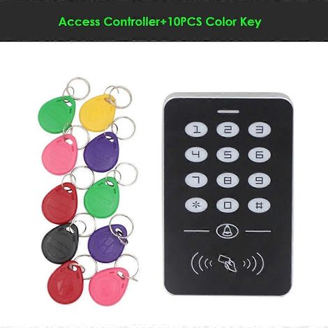 Le kit de système de contrôle d'accès pour porte unique comprend un lecteur de cartes, un clavier, un contrôleur d'accès, une serrure électronique de 180 kg, un adaptateur secteur, une clé intelligent (1/5)