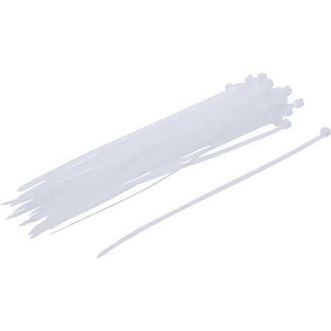 Assortiment de Colliers Blancs 4,8 x 250 mm - 50 pcs - Fixation Pratique et Résistante - D-Work (1/5)