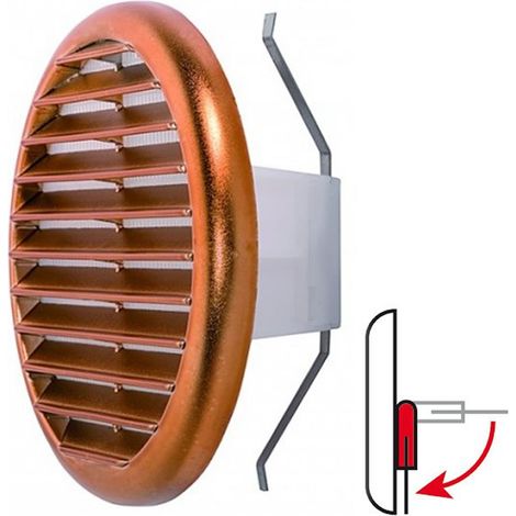 Griglia di ventilazione tonda mm 145 ramata con molle e rete aerazione foro da mm 80 a 125