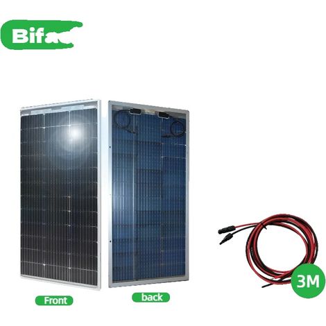 Panneau Solaire, Design Bifacial, Construction Durable, bifacial 120W 1PC et câble de 3M (1/2)