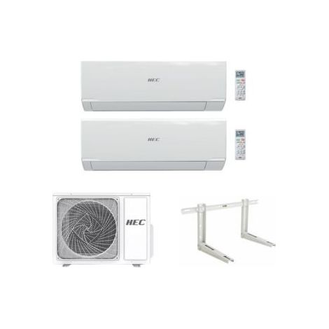 Hec by Haier Climatizzatore Dual Split Serie Tide R 9+12 2HEC50RECO-OUM Inverter Wi-Fi R-32 Classe A++ con Staffa