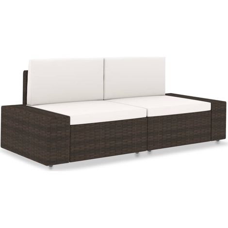 Modulares 2-Sitzer-Sofa Poly Rattan Braun