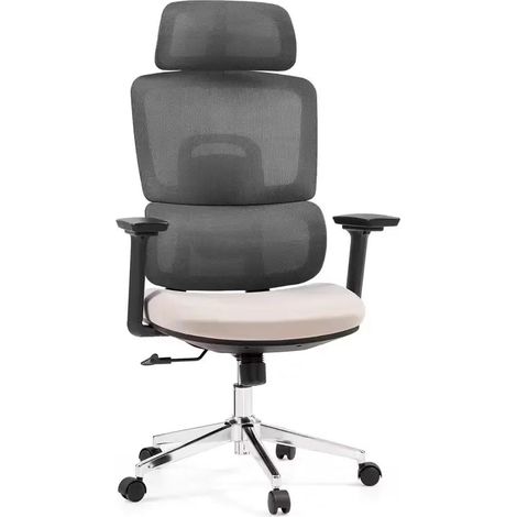 [GEBRAUCHT] B-Ware Hjh Office Bürostuhl Drehstuhl Ergomy Pro Dunkelgrau Beige Höhenverstellbar