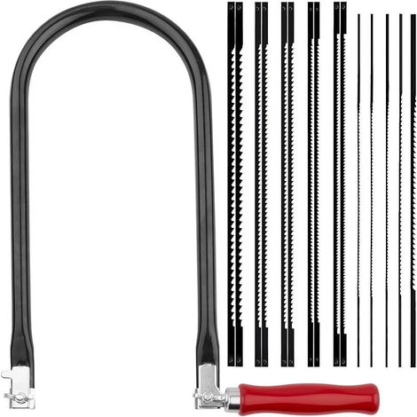 Kit de Scie à Chantourner avec 15 Lames (468101210T14T18T24T32T) et Arc de Scie pour Métal et Bois Lames Triées Coupes Précises Scie Fine pour Travaux sur Bois (1/5)