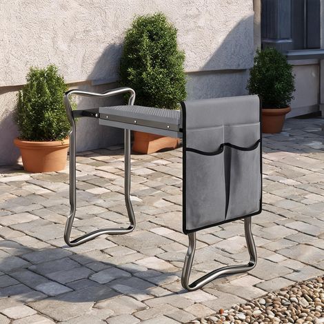 Banc de jardinage pliable 58 x 28 x 49 cm assise et genouillère (1/5)