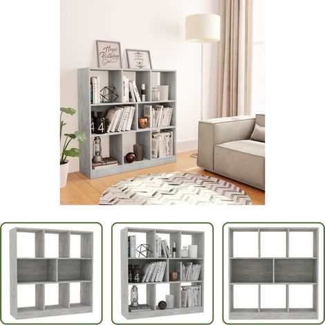 Rangement livres - Bibliothèque Gris béton 97,5x29,5x100 cm Bois d'ingénierie (1/5)