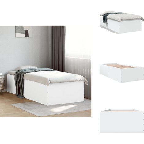 Cadre de lit sans matelas blanc 90x190 cm - Cadre De Lit - Lit Double - Lit Blanc - Meuble Chambre - Literie (1/5)