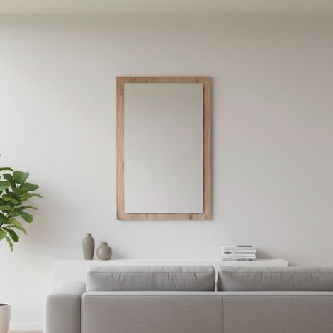 Specchiera Rettangolare 0663 con Cornice Rovere 105x60 cm. – Design Materico e Moderno (1/5)