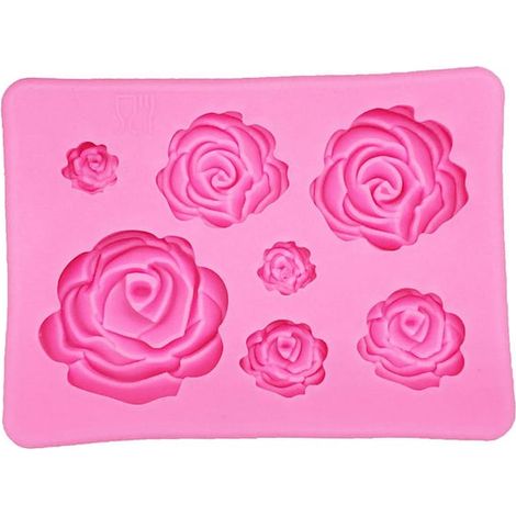 Moule en silicone pour pâtisserie / chocolat - Roses (1/2)