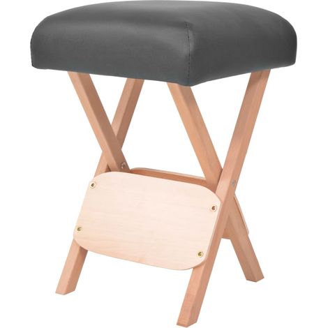 Taburete de masaje plegable con asiento 12 cm de grosor negro