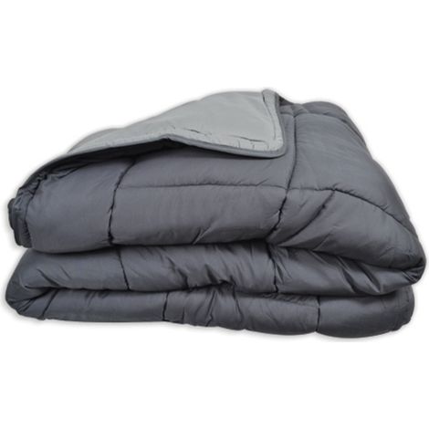Couette légère réversible bicolore en microfibre 200 gr/m² Argent 220x240 cm